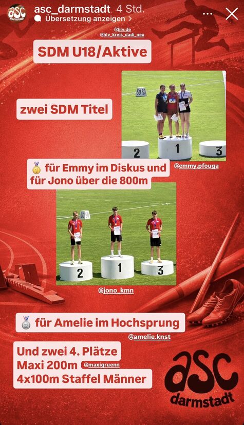 2 Titel und 1 Vizetitel bei den Süddeutschen Meisterschaften U18 + Aktive in Koblenz